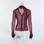 Chemise transparente et brillante pour femmes