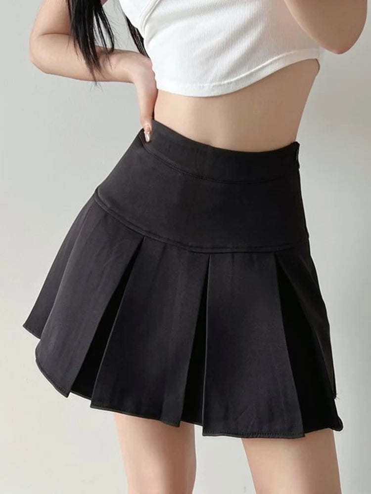 jupe plissée taille haute pour femmes