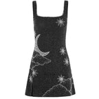 Mini robe à bretelles imprimée à paillettes pour femmes