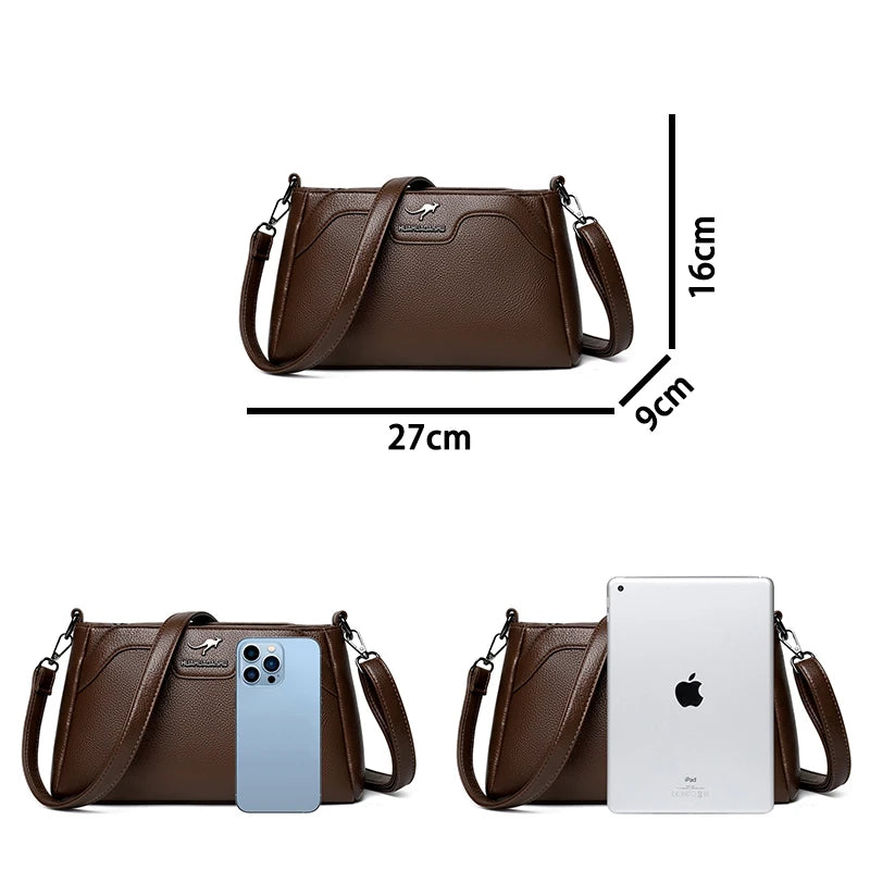 Sac à bandoulière de haute qualité en cuir souple pour femmes