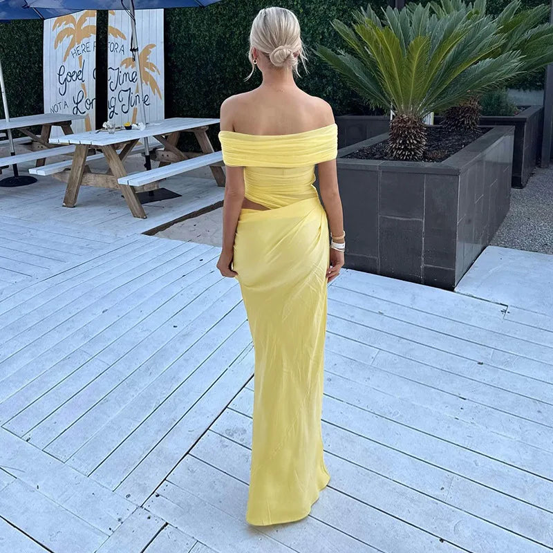 Robe longue à dos nu pour femmes