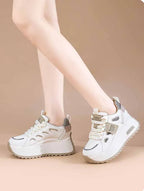 Baskets en cuir véritable confortable respirant pur femmes