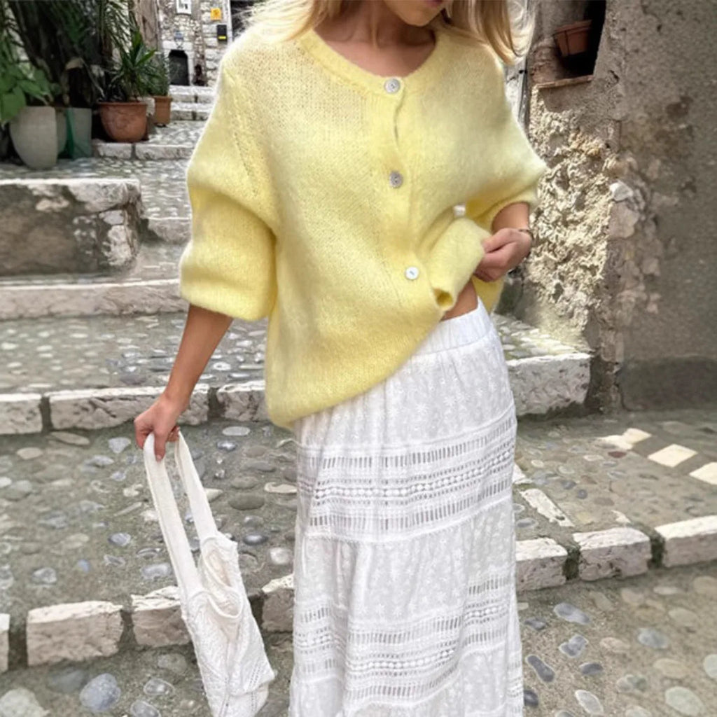 Cardigan en laine Macaron pour femmes