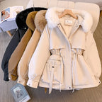 Manteau d'hiver rembourrée à capuche pour femmes