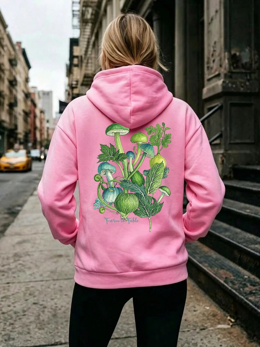 Sweat-shirts à capuche imprimés Farm To Table pour femmes