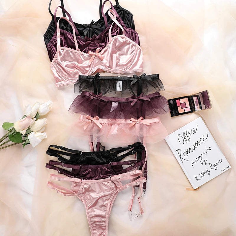 Ensemble de lingerie string et soutien-gorge confortables et amples pour femmes