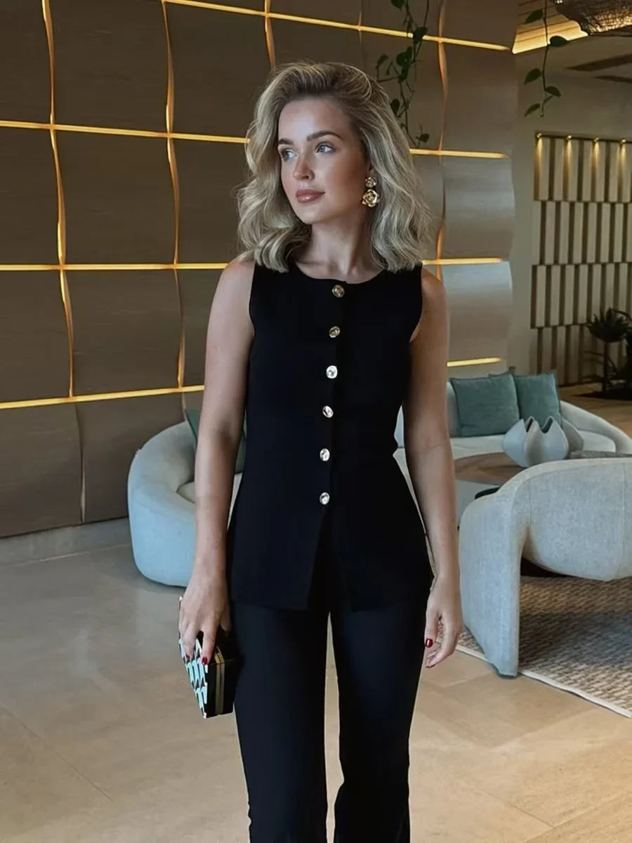 Pull à simple boutonnage pour femmes