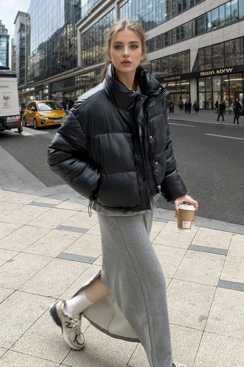 Veste en similicuir pour femmes