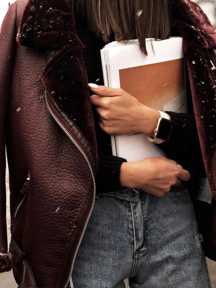 Veste en fausse fourrure pour femmes