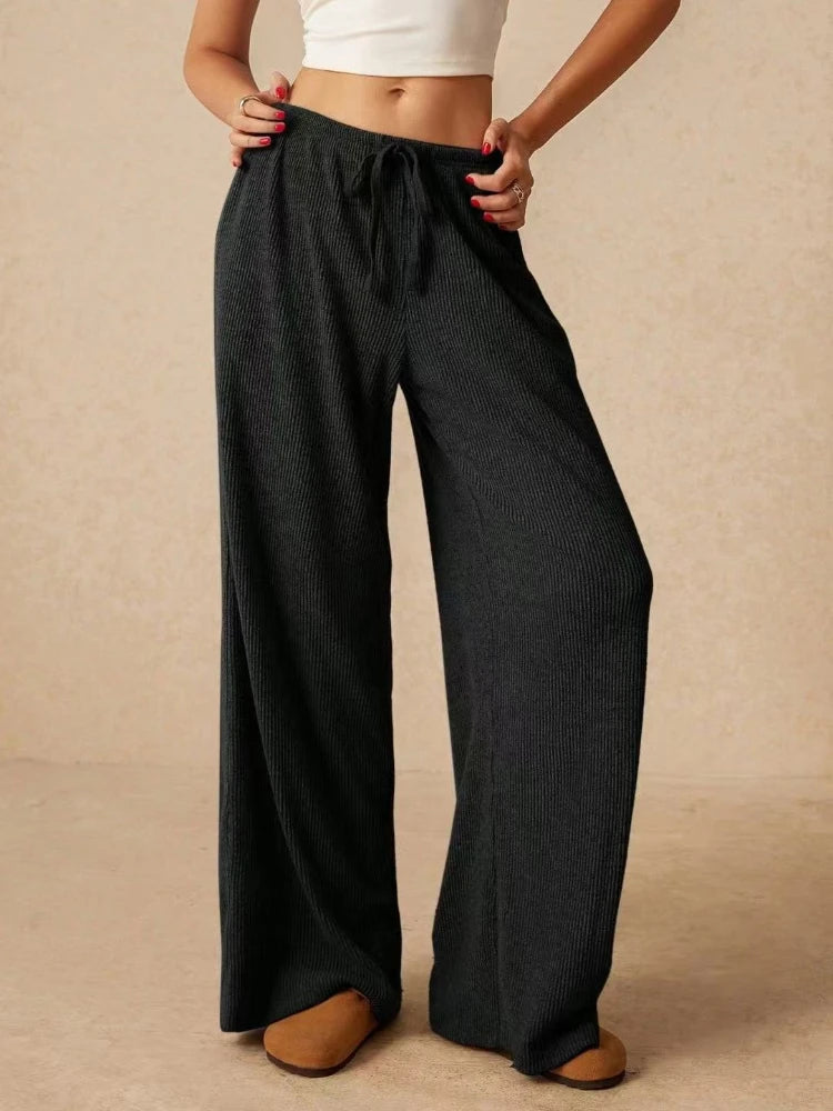 Pantalon décontracté taille haute pour femmes