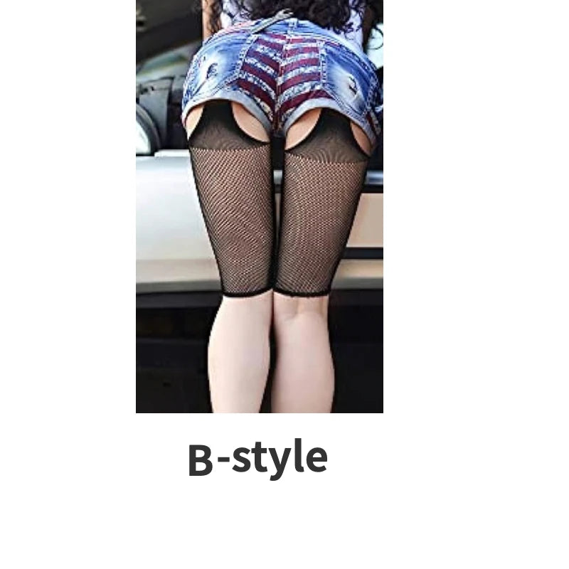 Collants résille taille haute pour femmes