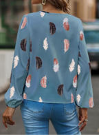 T-Shirt à manches longues et col en v pour femmes