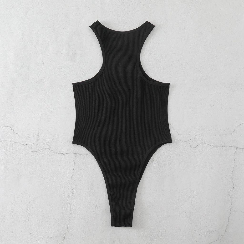 Body moulant sans manches pour femmes