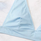 Maillots de bain deux pièces col en v côtelé pour femmes