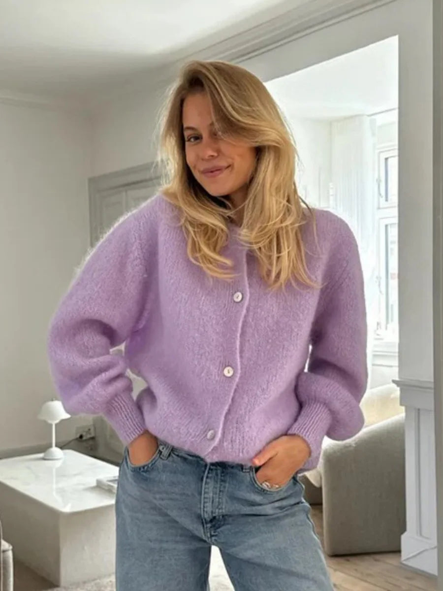 Cardigan en laine Macaron pour femmes