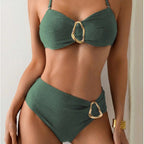Maillot de bain deux pièces taille haute pour femmes