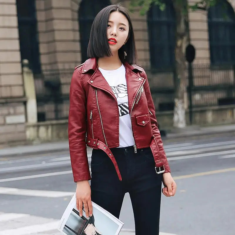 Blouson en similicuir PU femmes