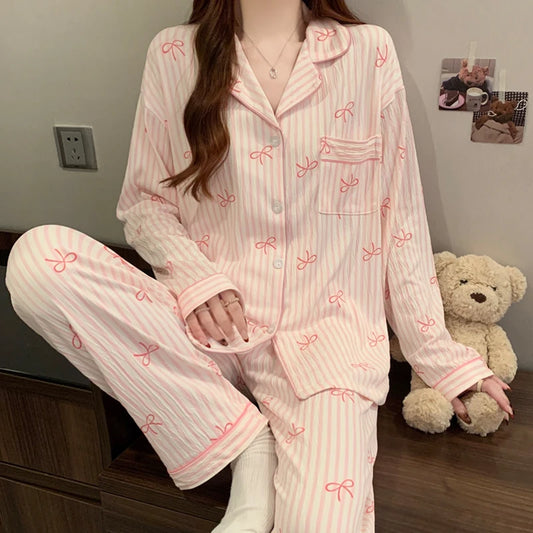 Pyjama Rose Femme – Détail Nœud
