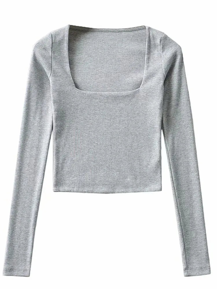 Débardeur en coton à manches longues pour femmes