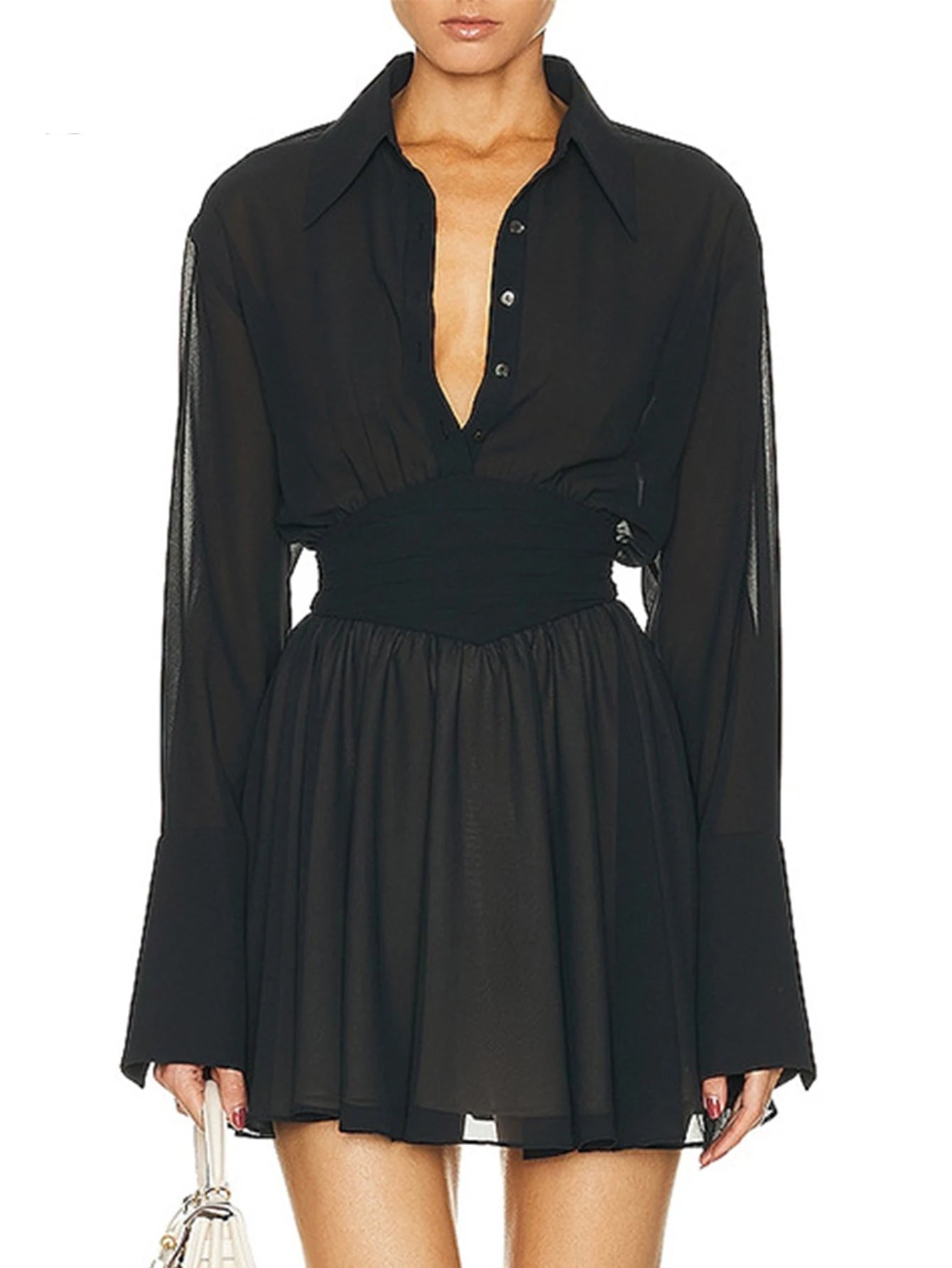 Mini robe d'été en mousseline de soie pour femmes