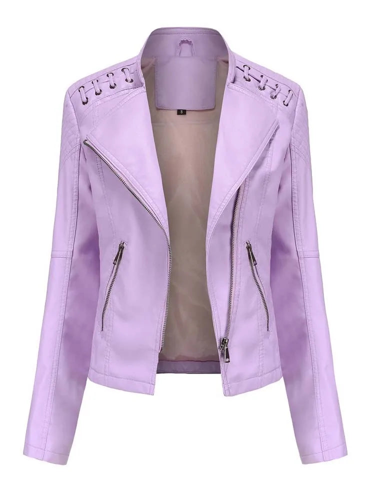 Veste en cuir Slim pour femmes
