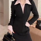 Robe moulante à manches longues pour femmes