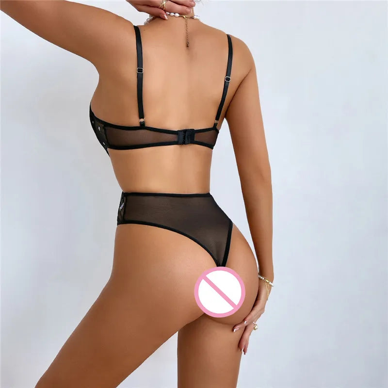 Body en dentelle avec broderie fleur pour femmes
