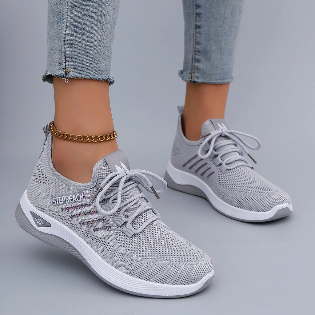 Baskets plates d'été en maille respirante pour femmes
