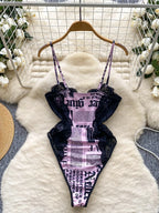 Body en dentelle rose pour femmes