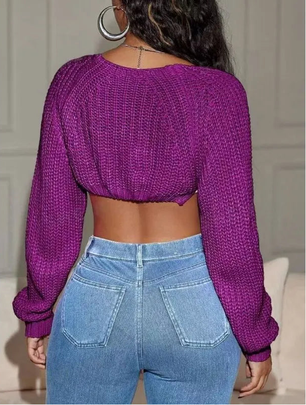 Cardigan Court Femme – Maille et Manches Longues