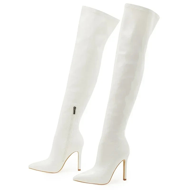 Bottes hautes à talons aiguilles sexy pour femmes