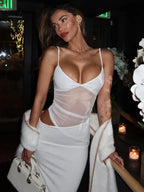 Robe longue transparente pour femmes
