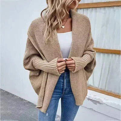 Cardigan Épais Femme – Col Châle et Devant Ouvert