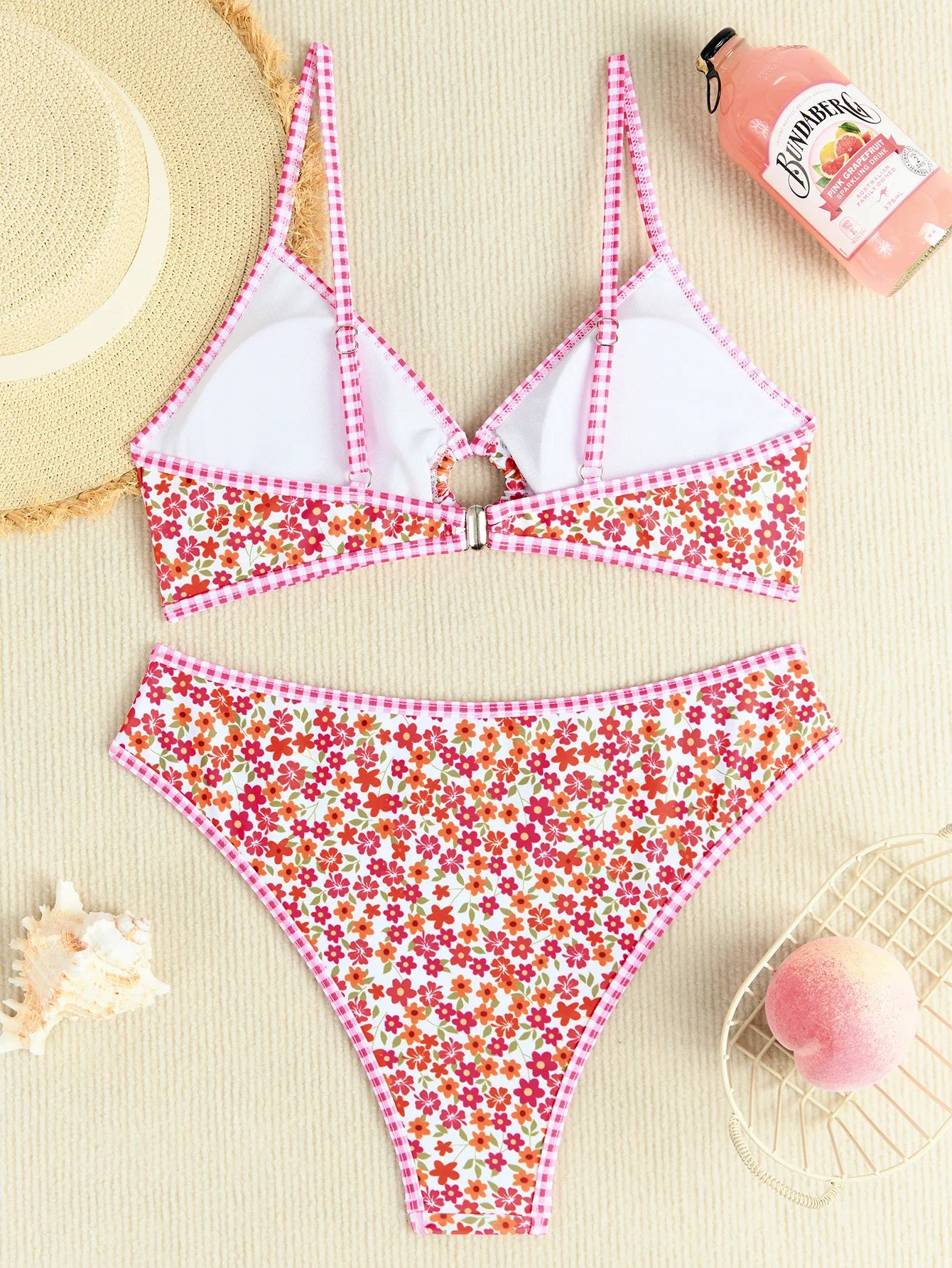 Maillot de bain 2 pièces  fleur imprimé pour femmes
