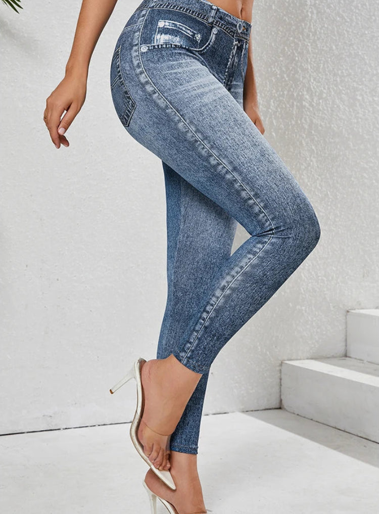 Leggings rétro non en jean pour femmes