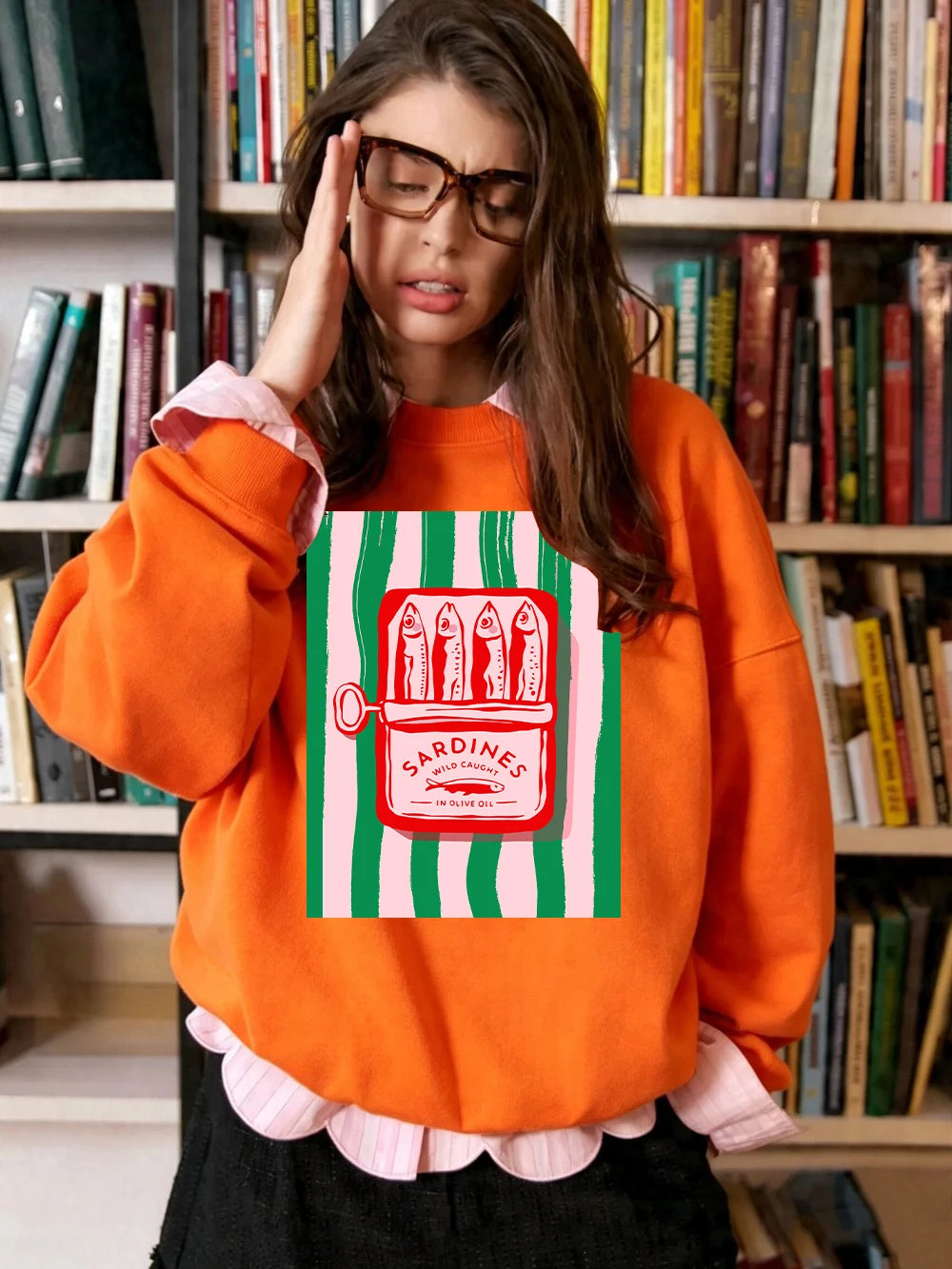 Sweat-shirts imprimés Sardines Wild Caught pour femmes