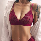 Soutien-gorge Push Up en dentelle transparente pour femmes
