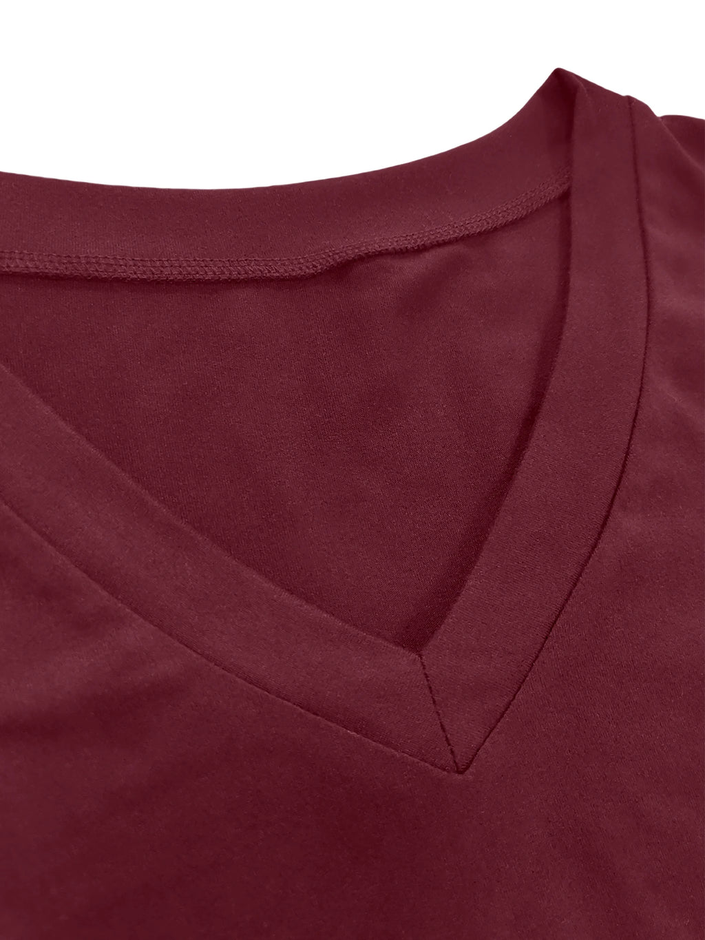 T-shirt à manches courtes et col en V pour femmes