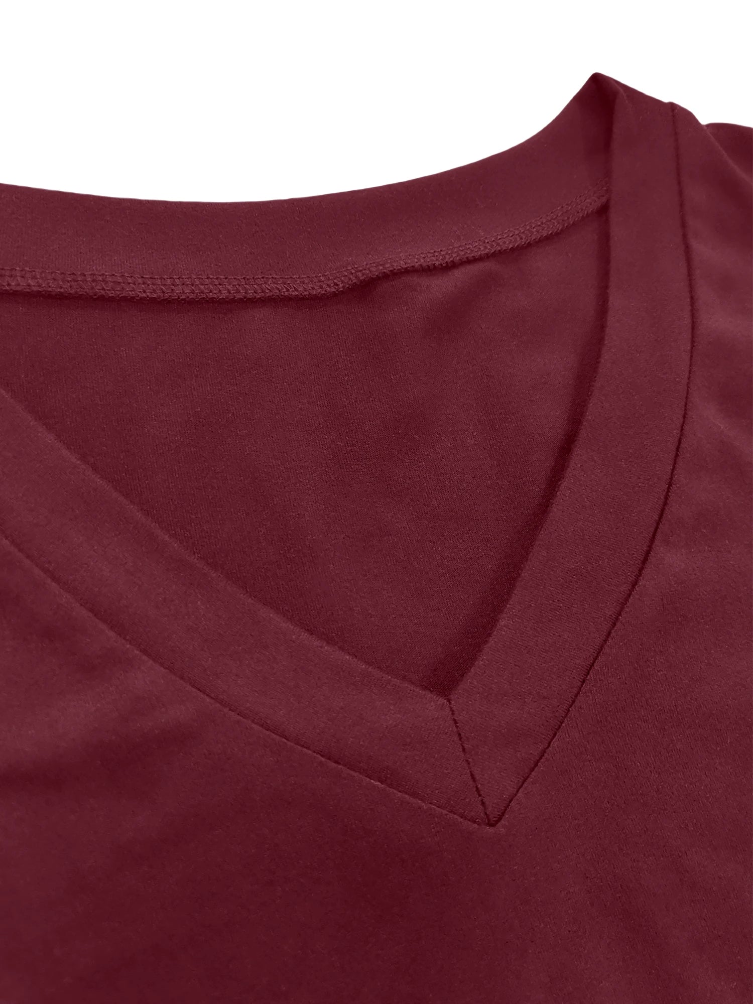T-shirt à manches courtes et col en V pour femmes