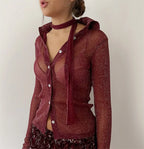 Chemise transparente et brillante pour femmes