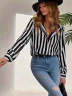 Chemise à manches longues rayé pour femmes