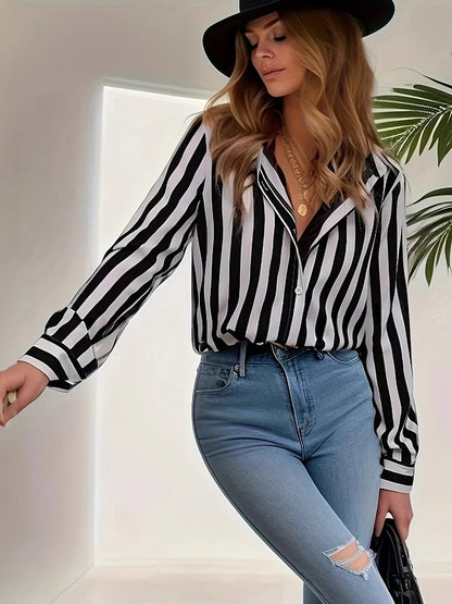 Chemise Rayée Femme – Manches Longues