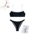 Maillot de bain deux pièces en nylon avec coussinets pour femmes