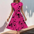 Robe mi-longue imprimée ample pour femmes