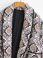 Cardigan ample en coton imprimé pour femmes
