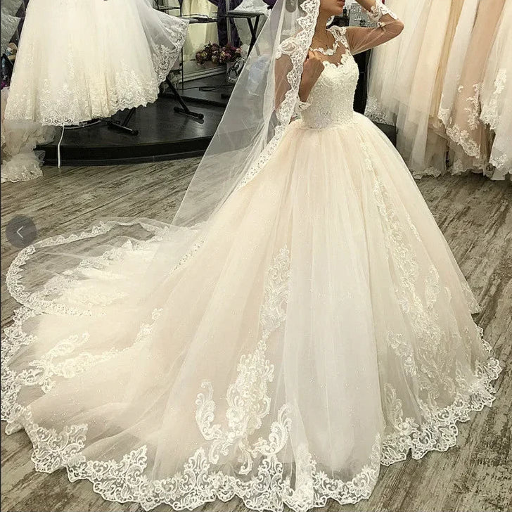 Robe de mariée de princesse en tulle pour femmes