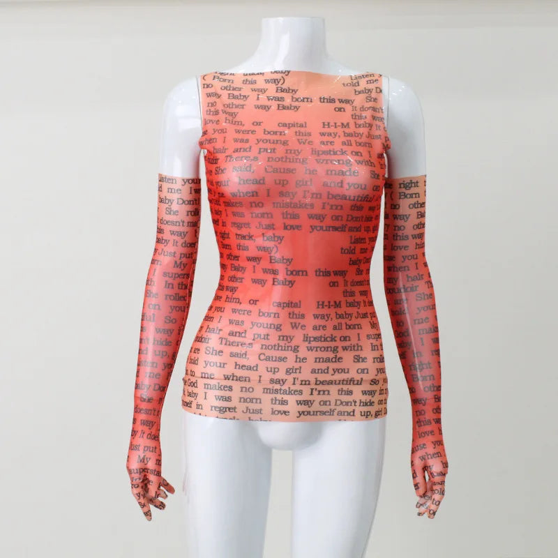 T-shirt en maille transparente pour femmes