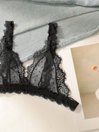 Ensemble de sous-vêtements en dentelle brodée pour femmes