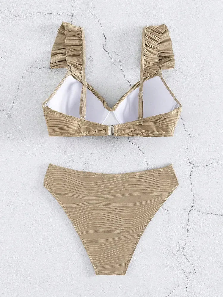 Maillot de bain deux pièces à volants pour femmes