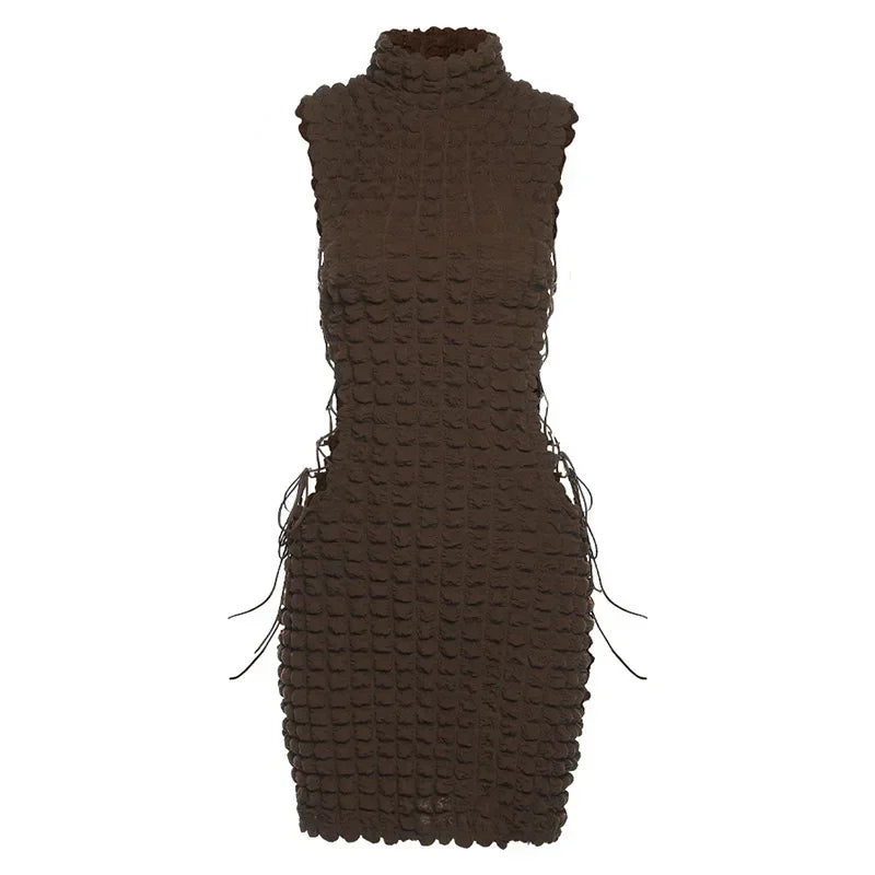 Robe courte à col roulé pour femmes